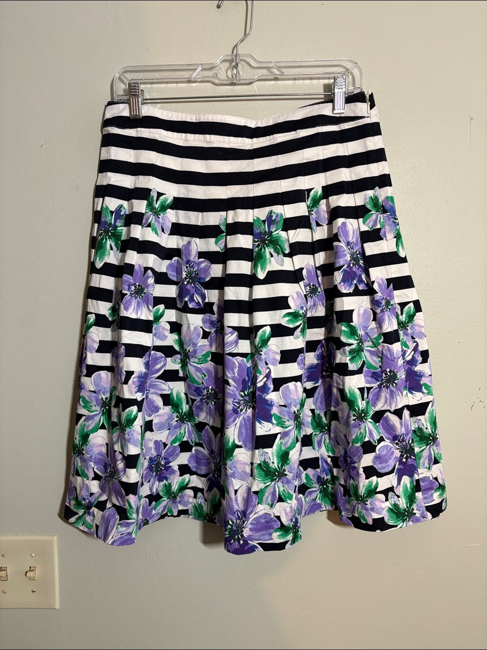 Talbots Floral Striped Women's Aline midi Skirt 10P